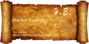 Harka Evelin névjegykártya